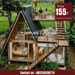 Rumah Segitiga Kayu Jati Minimalis Modern Bisa Bongkar Pasang