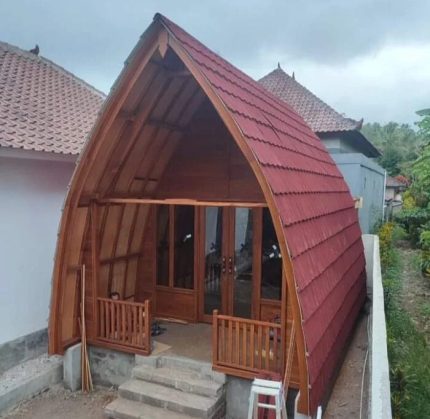 Jual Rumah Kayu Lumbung Minimalis Desain Unik