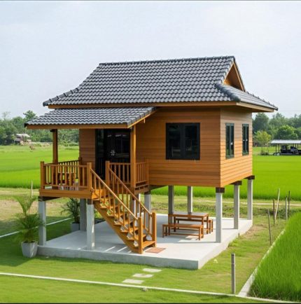 Jual Rumah Panggung Kayu Jati Minimalis Modern
