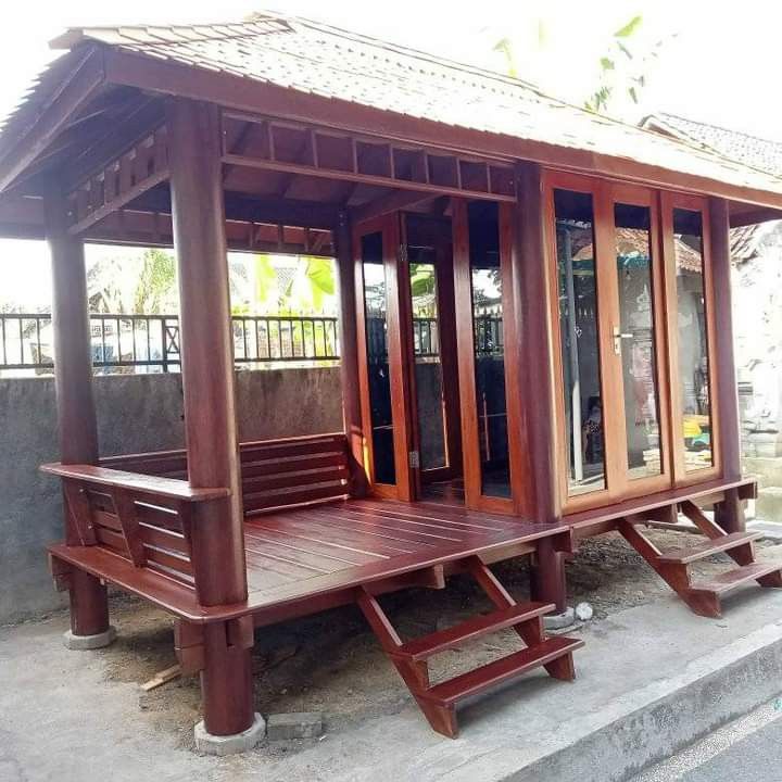 58c297bf606984a94f7b5148f4568bf2 Jual Gasebo Minimalis Kayu Jati Dinding Kaca - Image 1