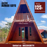 Jual Rumah Segitiga Kayu Jati Minimalis Modern