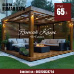Gazebo Taman Minimalis Modern Kayu Jati Pilihan