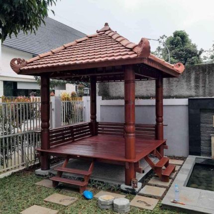 Gazebo Kayu Jati Minimalis Langsung Pengrajin