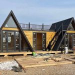 Rumah Kayu Segitiga Scandinavian dari Kayu Jati Premium