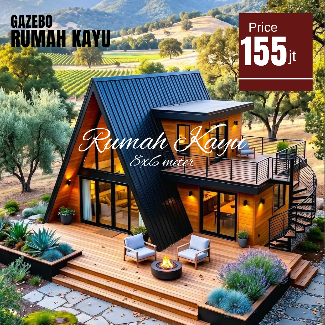 Abu Abu Inspirasi Desain Moderen Furniture Instagram Post (67) Rumah Segitiga Kayu Jati untuk Villa, Resort & Homestay - Image 1